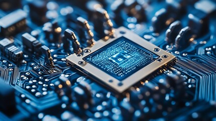Fototapete - Cyber security internet and networking concept information security and encryption secure access to users personal information secure Internet access cybersecurity : Generative AI