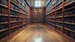 © CinimaticWorks - law library featuring shelves of legal books and documents in a professional office providing a comprehensive reference for attorneys and legal professionals conducting research