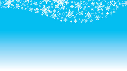 Wall Mural - Christmas decoration Snowflakes falling on transparent background. Snowflake seamless border eps 10