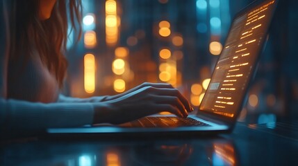 Fototapete - Cyber security internet and Personal online systems high security login screen concept Business women use laptop login to Personal data online secure access to users personal informati : Generative AI