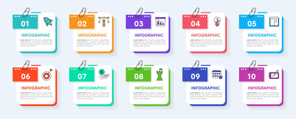Poster - Infograph design. Box for text. Graphic paper steps. Information note. Calendar with number. Timeline frame. Strategy presentation. Project process. Vector infographic layout elements set