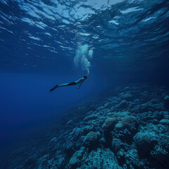 Wall Mural - Swimmer Diving Isolated