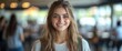© VizGen - Portrait of a Smiling Young Woman in a Cafe