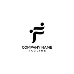 letter f human logo design