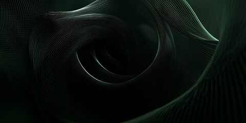 Poster - Abstract green and black swirling lines.