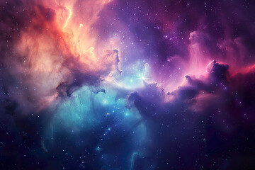 Wall Mural - a purple and blue sky with many stars, generative ai image.,