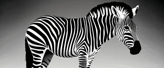 Geometric Zebra Wall Art  Skin  with Black and White Stripes in a Safari Wildlife Illustration-2