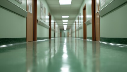 abstract soft focus hospital corridor depicting calm and clean medical environment
