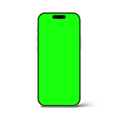 Wall Mural - chromakey smartphone mockup. phone template with green blank screen.eps