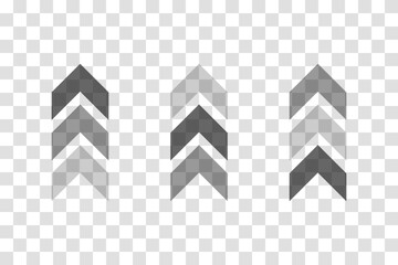Wall Mural - transparent up swipe story bold techno arrows for user interface symbols. vector icons in flat style