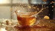 © Juan - Tea splash in motion with warm backlight