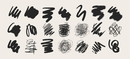 Wall Mural - Big set of different abstract shapes. Hand drawn doodles. Modern fashion illustration. Flat design, cartoon drawing, vector.