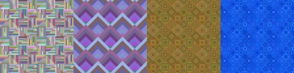 Wall Mural - seamless color geometric pattern set