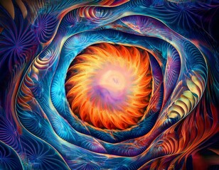 Wall Mural - surreal graphic fractal background. creative design elements artwork