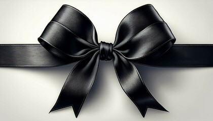 Wall Mural - black bow on white background