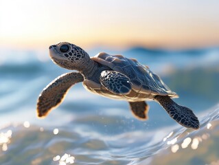 Canvas Print - turtle on the beach