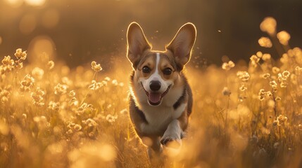 Wall Mural - dog on the grass