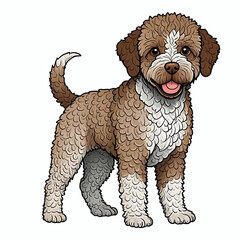 Wall Mural - Lagotto romagnolo dog clip art cartoon illustration design