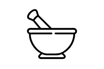 Elegant Vintage Mortar and Pestle Vector Art