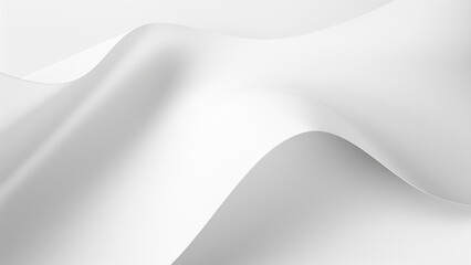 Minimalistic white abstract waves in smooth flowing shapes