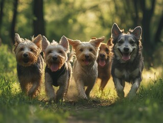 Wall Mural - group of dogs