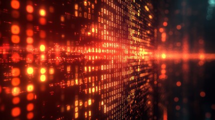 Digital background featuring red binary code