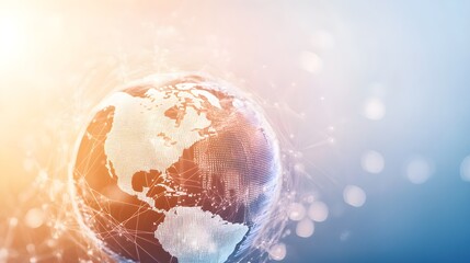 Wall Mural - digital globe surrounded by data visualization elements