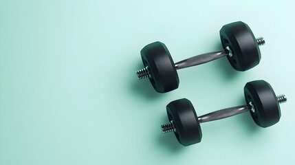 Light Solid Dumbbells on a Calm Background