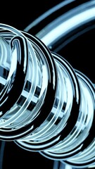 Wall Mural - neon lines rotate around pipe. design. animation of mechanical rod with rotating neon lines. neon li