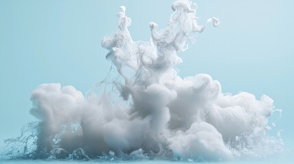 Wall Mural - White ink swirling underwater creating an abstract cloud effect