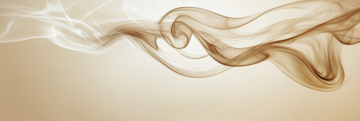 Aufkleber - Abstract swirling steam resembling coffee rising magically in a serene atmosphere with soft lighting in the morning. Generative AI