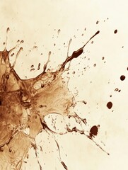 Leinwandbilder - Abstract background created by coffee stains and splashes on a neutral canvas showcasing artistic fluidity and texture. Generative AI