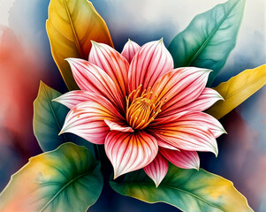 Wall Mural - pink lily flower