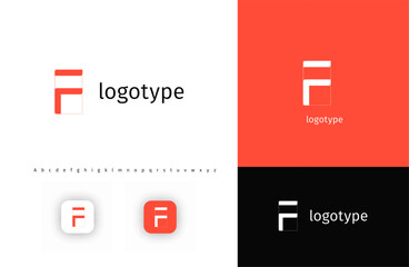 Fototapete - Geometric letter F, minimalist logo, blueprint monogram for architectural building, futuristic technology, innovative science. Modern logo concept. Vector illustration