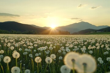 mount petrano at sunset, apennines, marche, italy, trees and flowers blooming