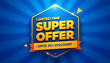 © GUS - 3D badge shape super offer sale promotion discount background