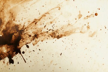 Leinwandbilder - An abstract artistic background of spilled coffee stains and splashes creating a unique texture and visual interest on a light surface. Generative AI