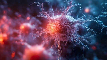 Wall Mural - microscopic cell structure: a 3d illustration of a biological cell