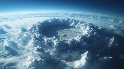 Canvas Print - A large cloud of white clouds with a hole in the middle