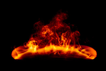 Wall Mural - dramatic fire and smoke effect glowing red and yellow colors exploding outwards. vivid and hot hell 