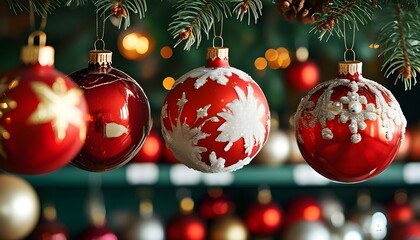 Wall Mural - Colorful Christmas Baubles Being Crafted in a Factory Setting