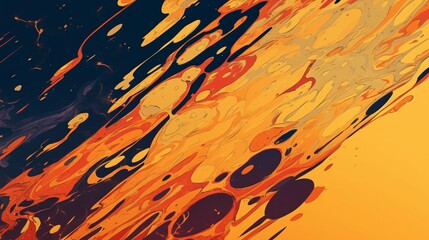 Wall Mural - Abstract Swirling Pattern in Orange, Yellow, and Black