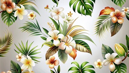 Wall Mural - pattern with lilies