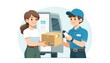 © Said Sbg - delivery person handing over a package to a happy customer