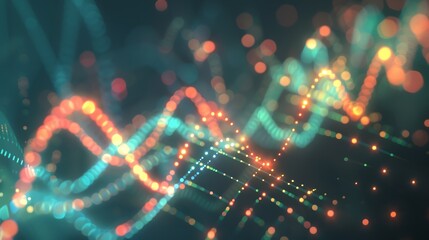 Aufkleber - Market Volatility Graph with Bold Lines and Radiating Light Trails
