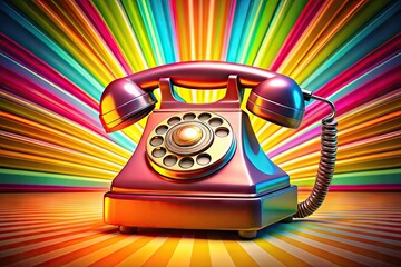 Vintage telephone graphic illustration with classic design and retro aesthetic for communication themes