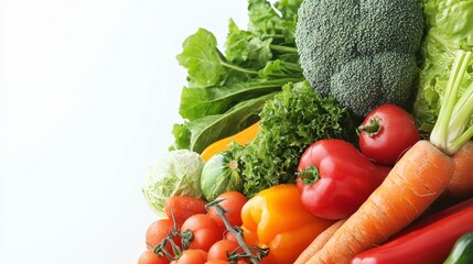 Wall Mural - Fresh and Vibrant Assortment of Vegetables, Greens and a Variety of Nutritious Ingredients for Healthy Meals