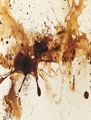 Leinwandbilder - Abstract artistic background created from dynamic coffee stains and splashes, capturing a moment of vibrant chaos in a stylish design. Generative AI