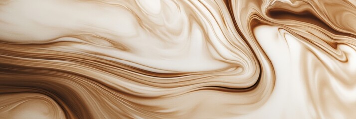Leinwandbilder - Swirling coffee blends seamlessly with milk creating a captivating abstract display in a cup on a soft morning light background. Generative AI