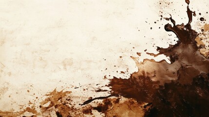 Leinwandbilder - The artwork showcases an abstract composition of brown coffee stains and splashes, blending textures to inspire creativity and imagination